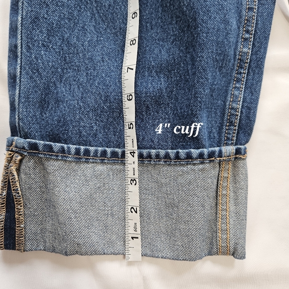 Universal Thread Womens 6R Mid Rise 90s Baggy Cuffed Jeans Med Wash Button Fly - Picture 11 of 15